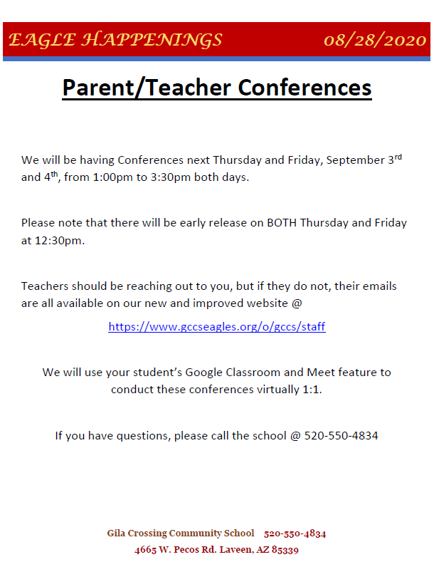 Parent/Teacher Conferences