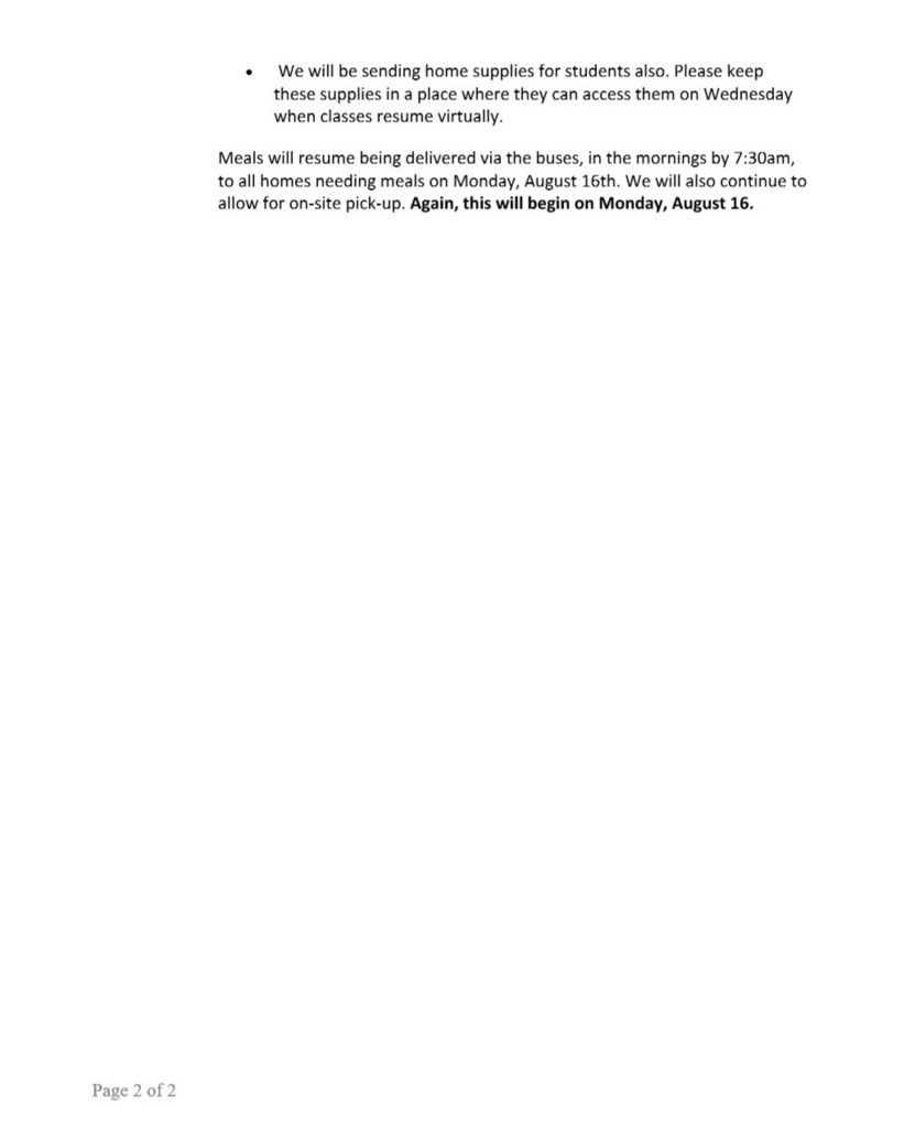 Parent letter